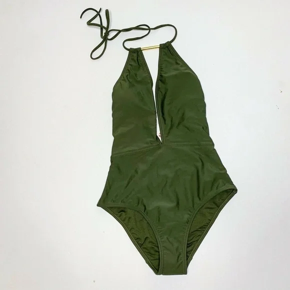 Ted‎ Baker Pikaa Halter Green One-Piece Swim NWT - Picture 3 of 6